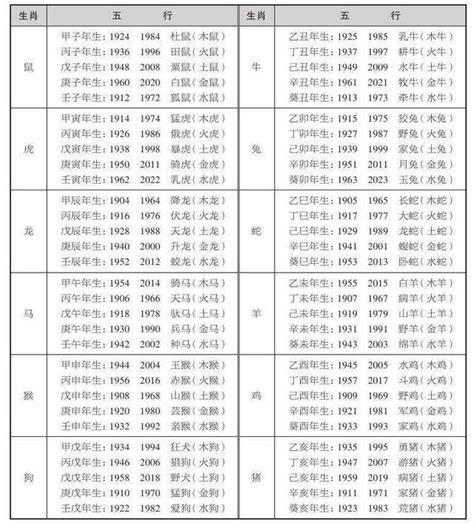 甲辰年五行屬什麼|十二生肖五行屬性對照表